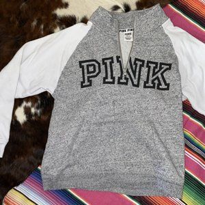 PINK Half-Zip Pullover Medium